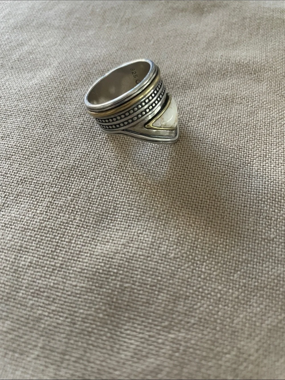 Silpada sterling brass, howlite ring - Picture 2 of 6